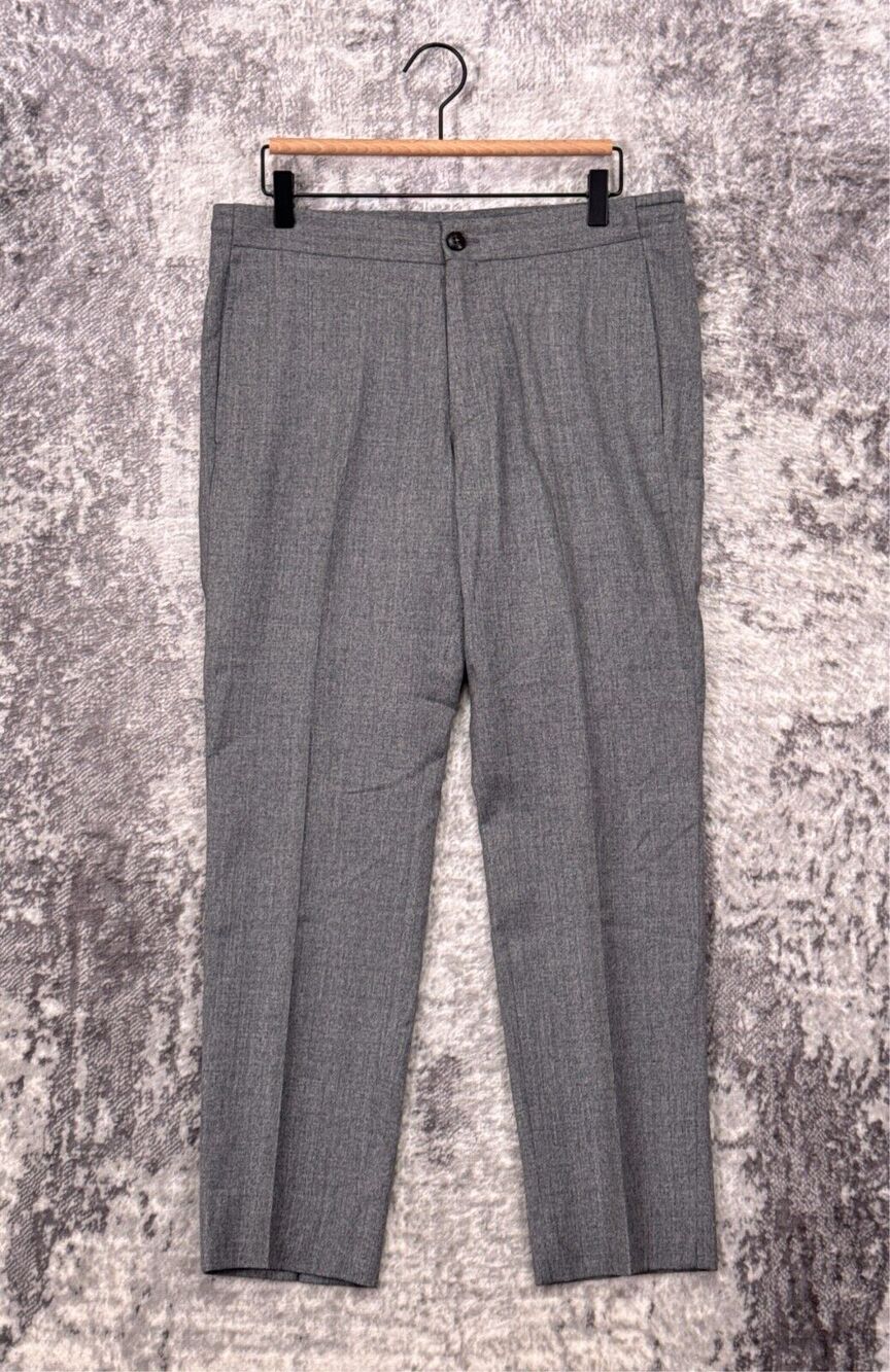 Z Ermenegildo Zegna Dress Pants 34 x 28 Mens Gray Wool Slim Fit Pleated Trouser